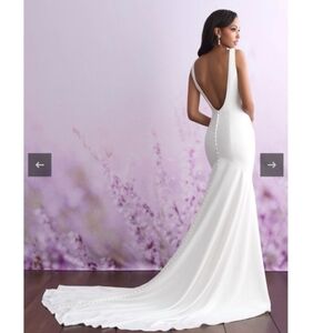 Allure Romance 3101 Backless Full Train Sleeveless Wedding Gown Size ~8 Ivory